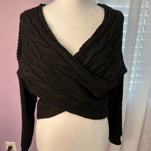 Crisscross Cut Out black Sweater